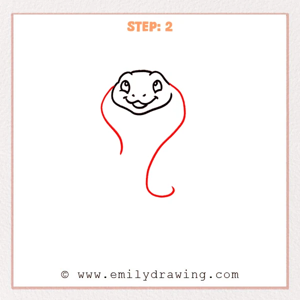how to draw a king cobra - Step 2